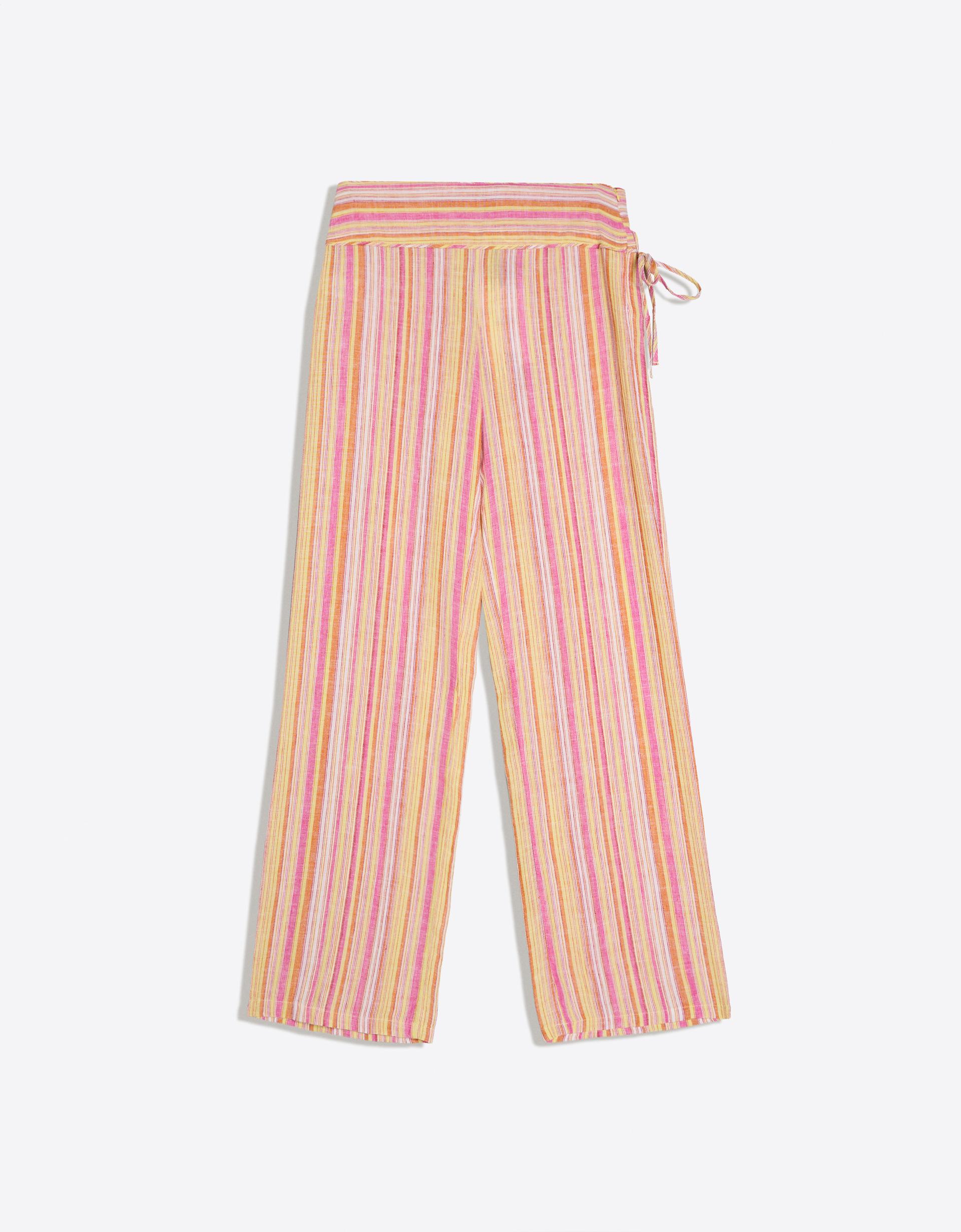 Striped trousers with linen