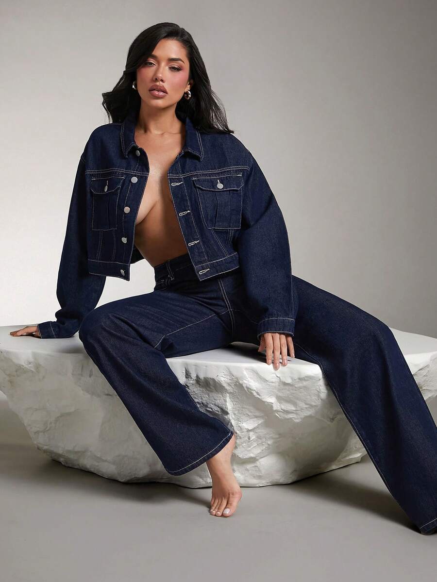 Denimoi Premium Denim Contrast Stitch Denim Set