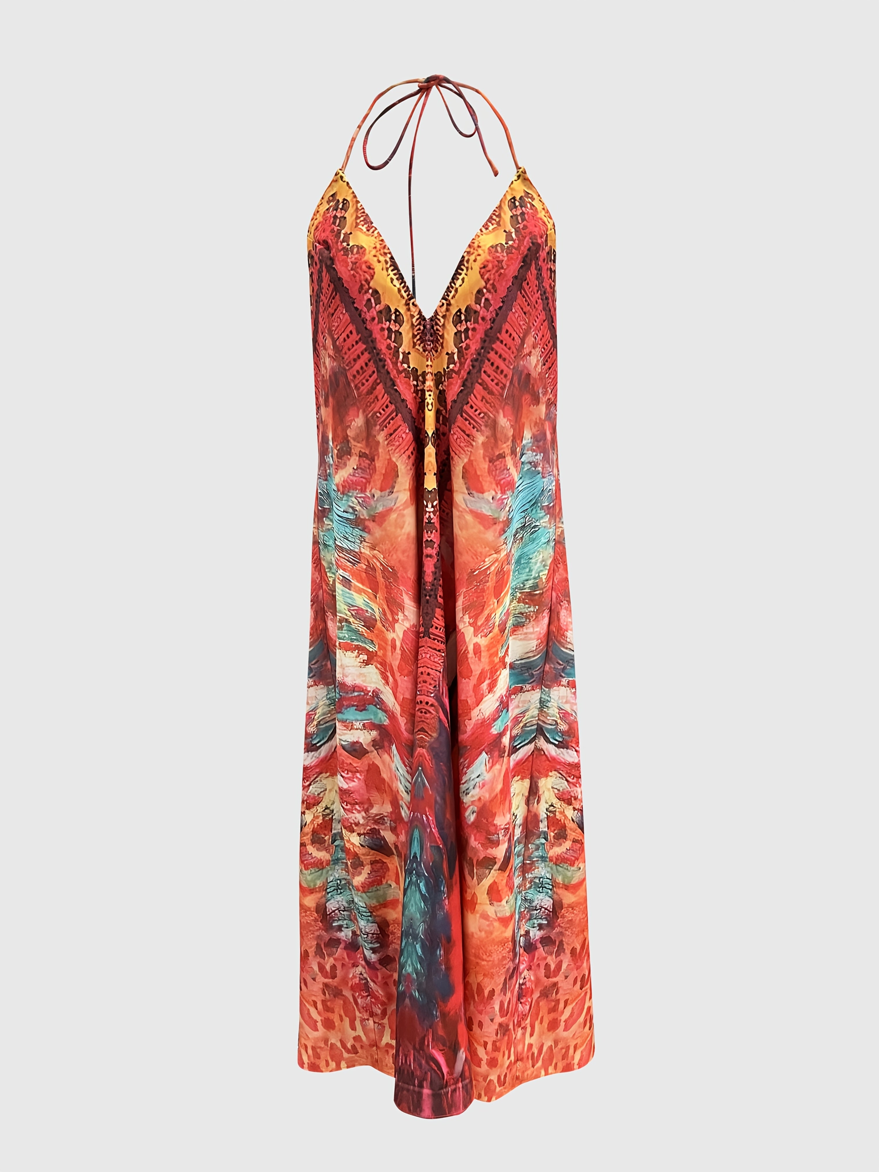 Tribal Print Backless Dress